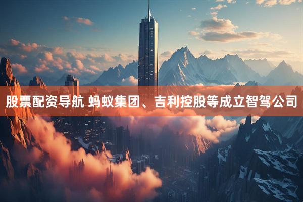 股票配资导航 蚂蚁集团、吉利控股等成立智驾公司
